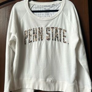 Penn State sweatshirt. Cream with leopard print letters. XL